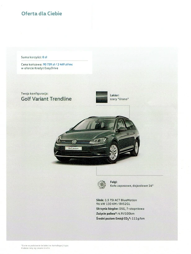 nowy volkswagen golf 