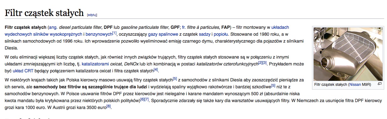 filtr cząstek stałych wikipedia 