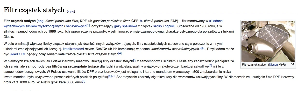 filtr cząstek stałych wikipedia 