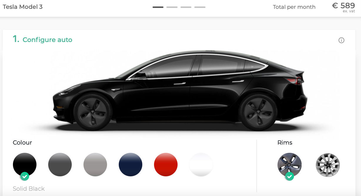 Tesla Model 3 EU konfigurator