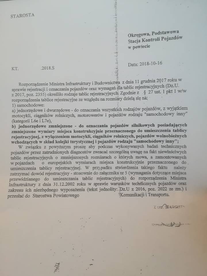 małe tablice rejestracyjne kontrole