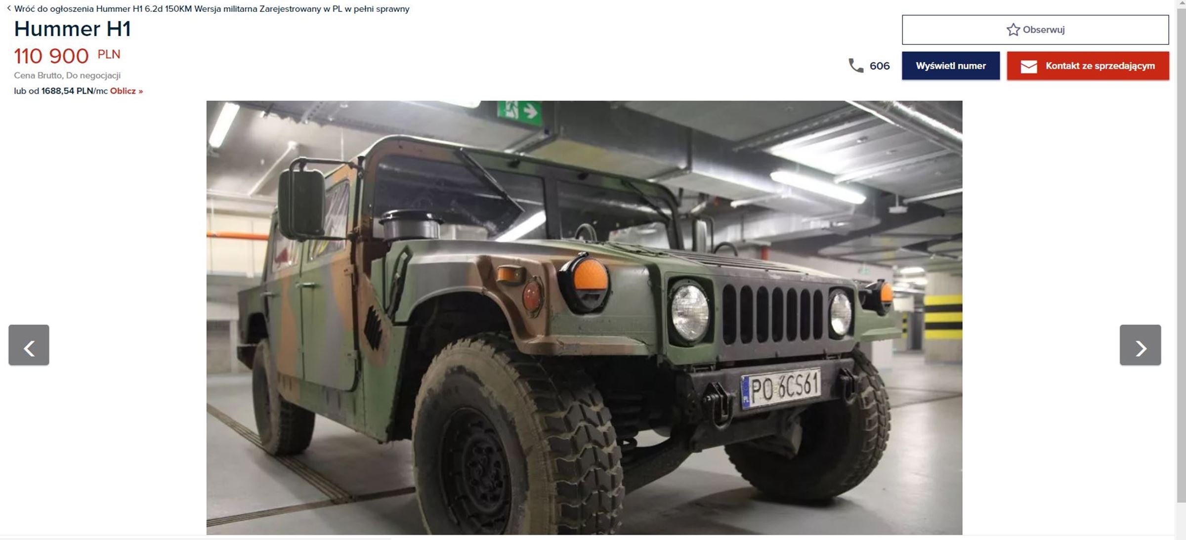 Hummer H1 na sprzedaż