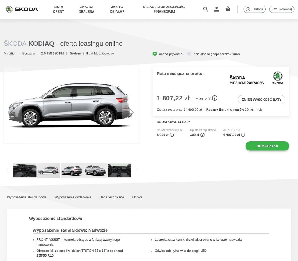 sklep Skoda zakup online 