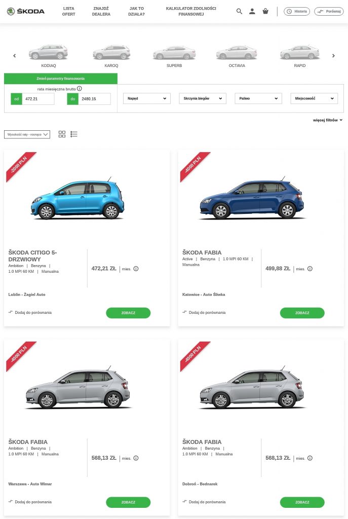 sklep Skoda zakup online 