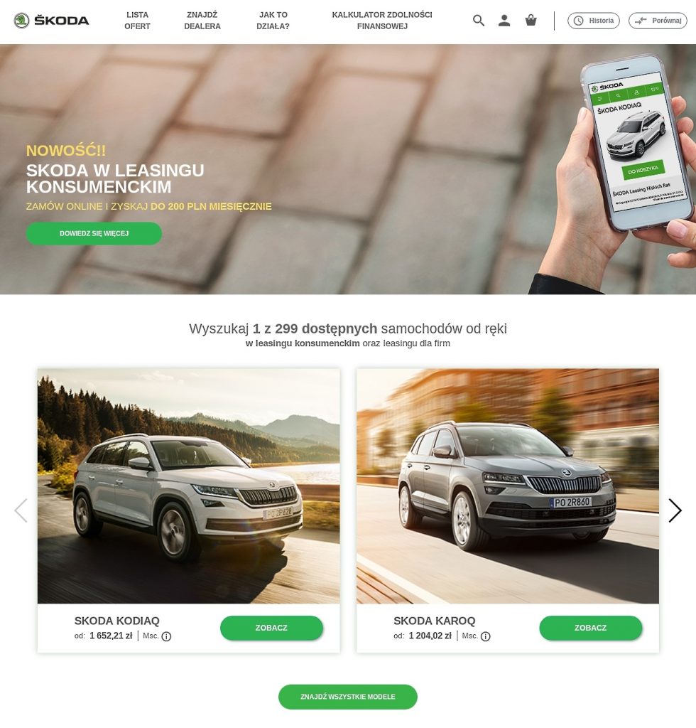 sklep Skoda zakup online 