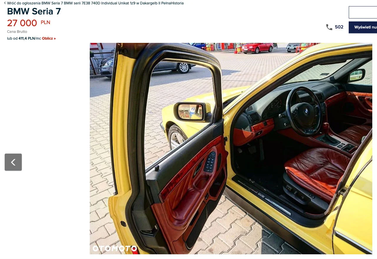 BMW E38 na sprzedaż 