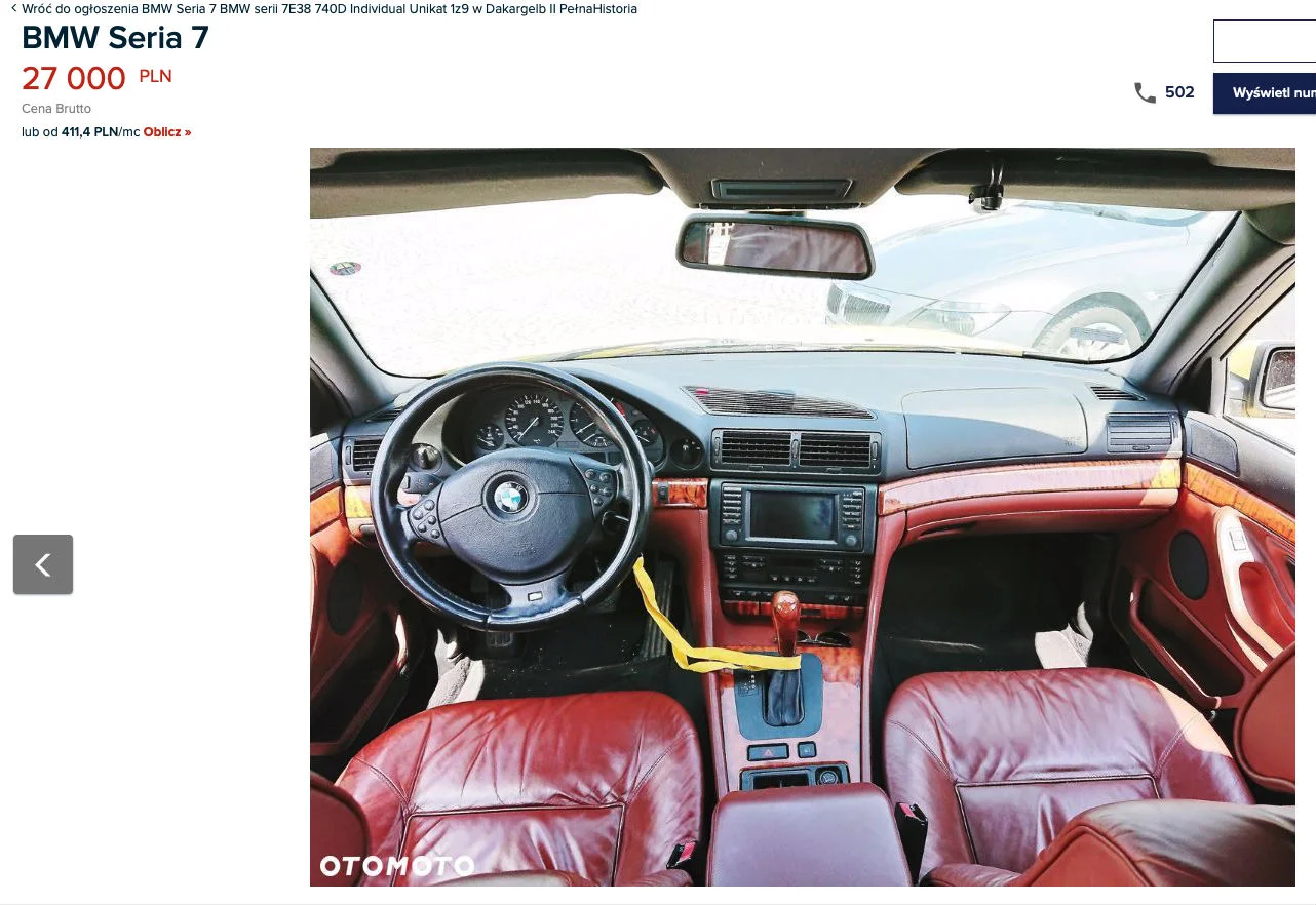 BMW E38 na sprzedaż 