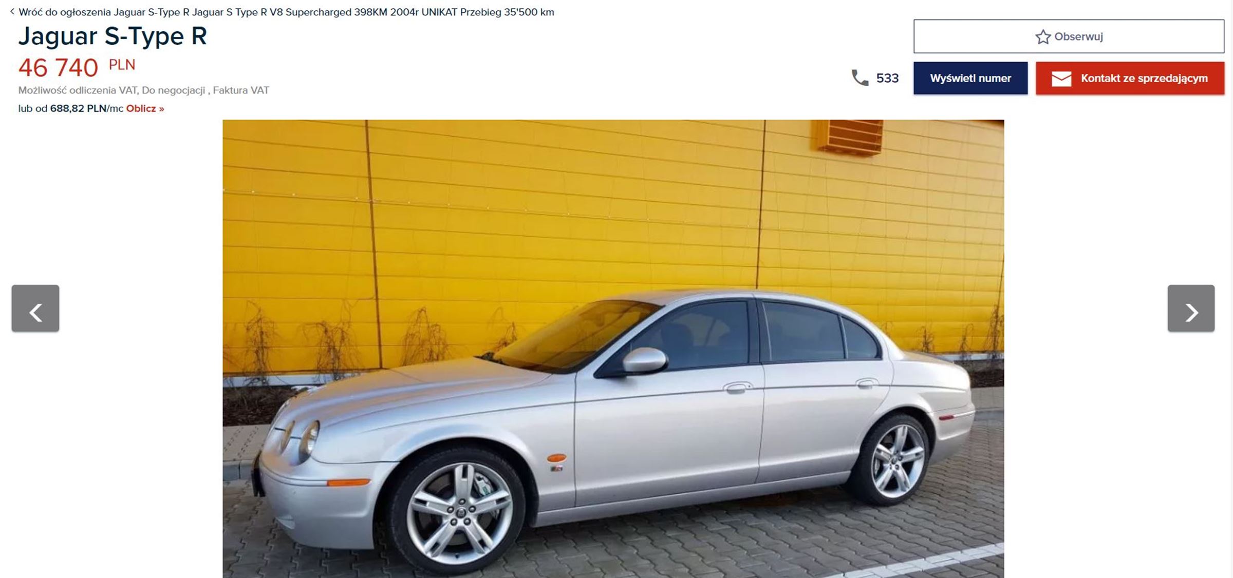 Jaguar S-Type R na sprzedaż 