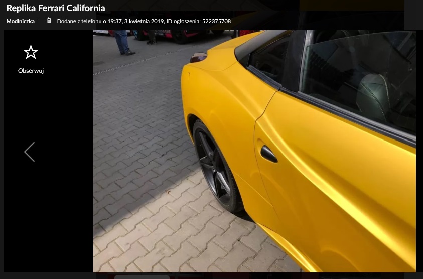 ferrari california garaż dudy 