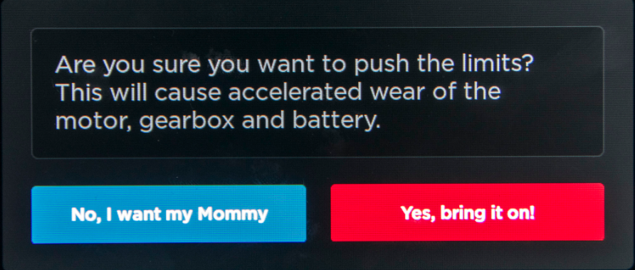 Tesla tryb Ludicrous niedostępny 