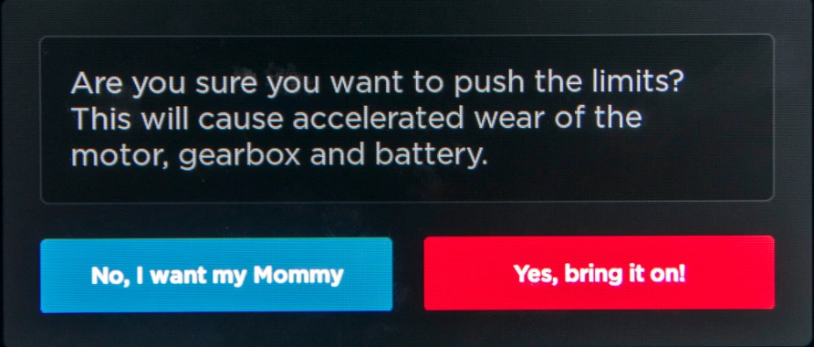 Tesla tryb Ludicrous niedostępny