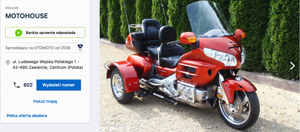 motocykl na kat b Gold Wing 
