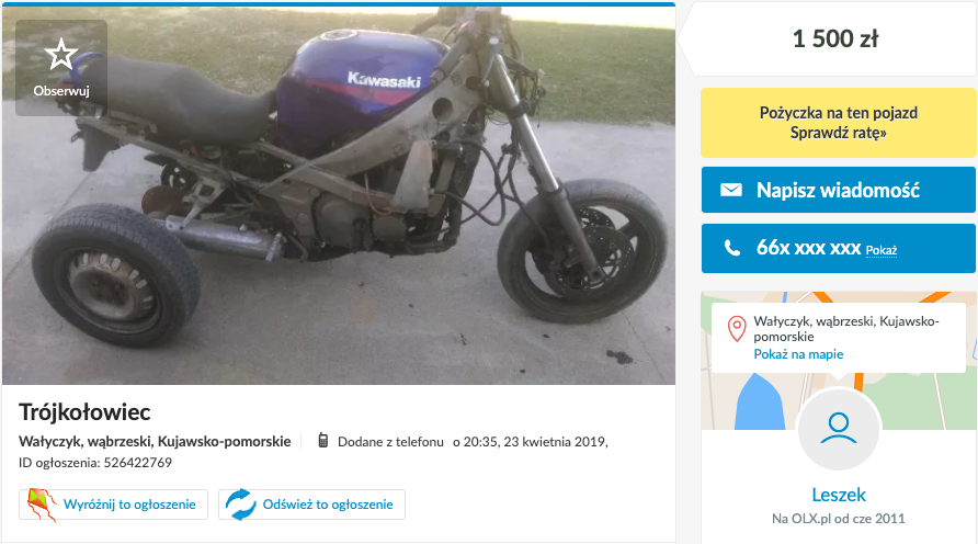 motocykl na kat b ZZR600 