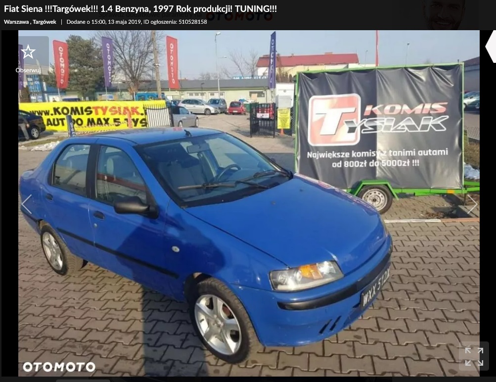 fiat siena na sprzedaż 