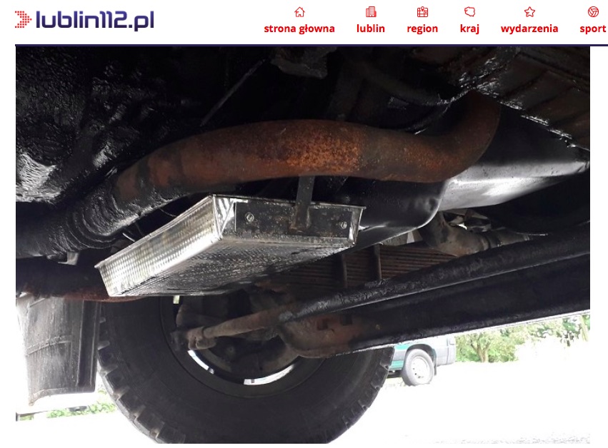 ciężarówka wyciek oleju 