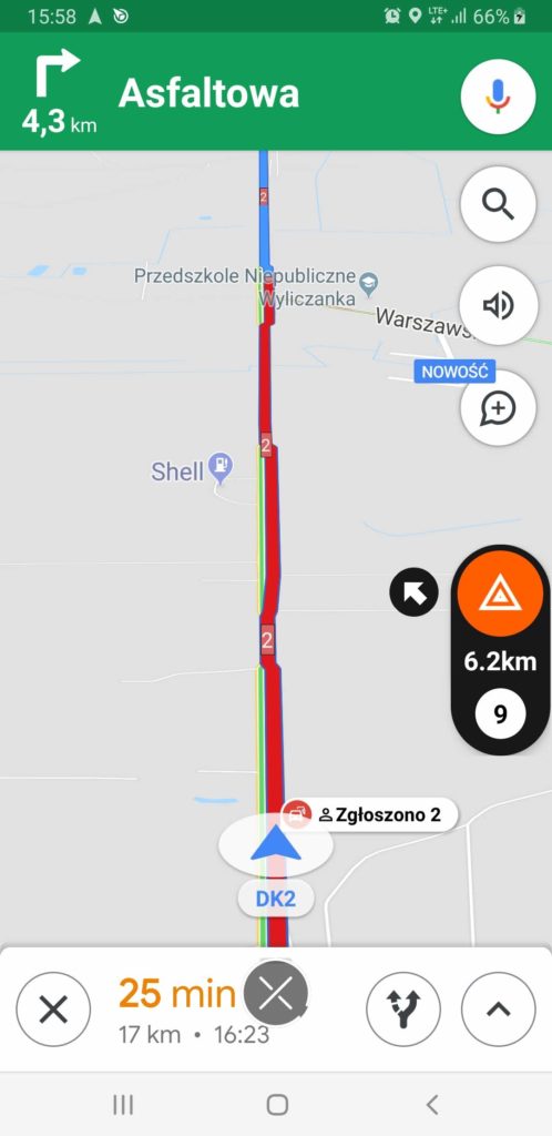kontrola prędkości mapy google 