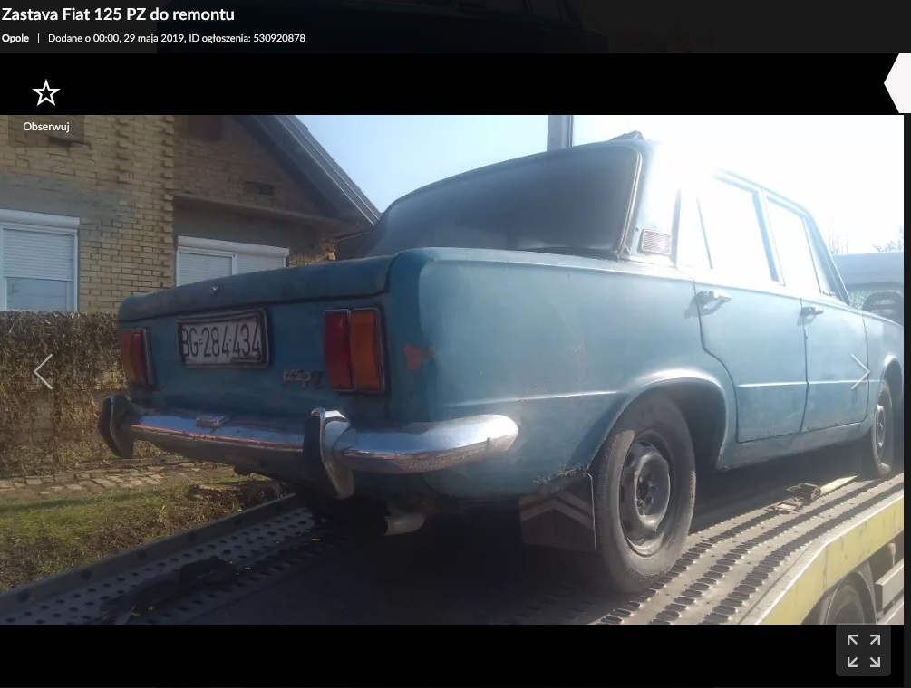 Fiat 125p na sprzedaż Serbia 
