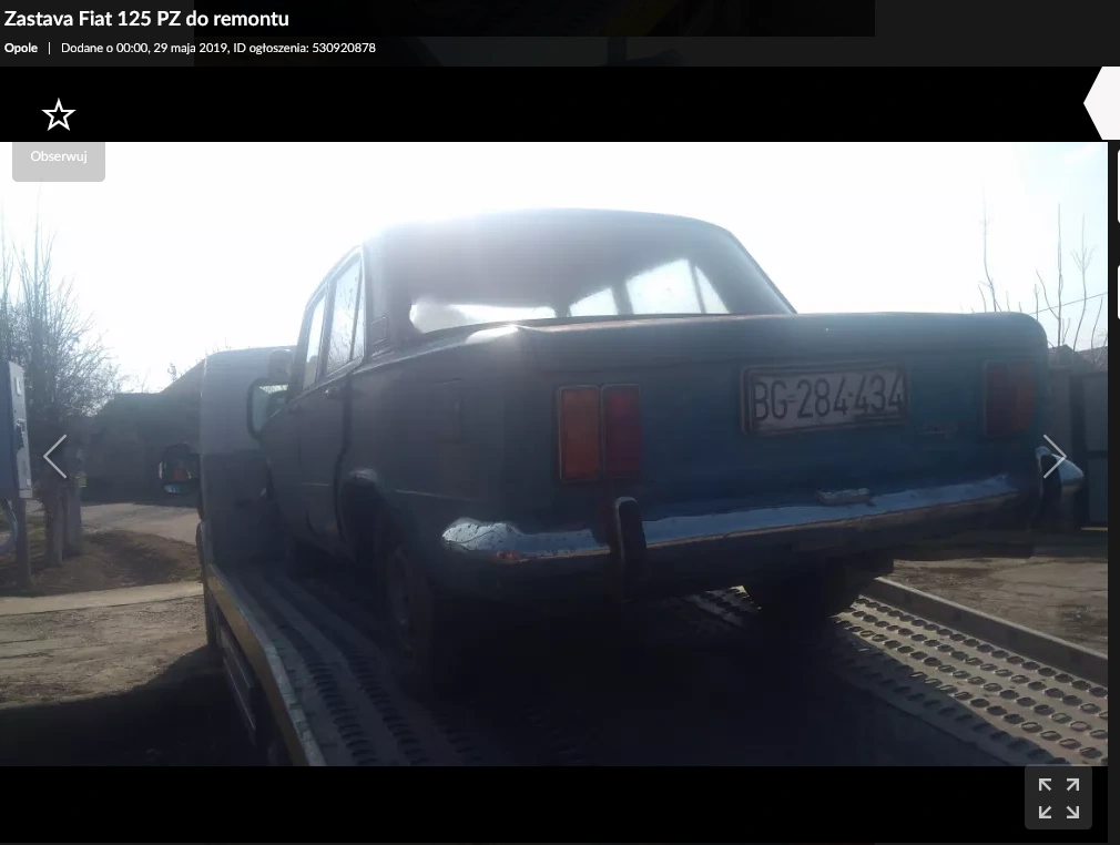 Fiat 125p na sprzedaż Serbia 