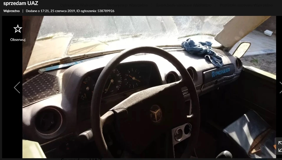 mercedes w123 uaz samochód sam 