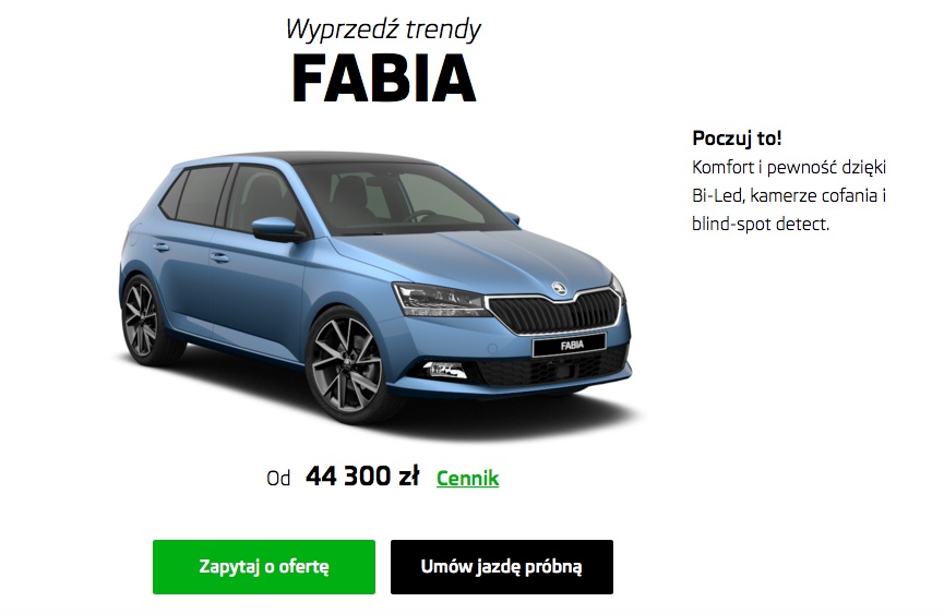 skoda fabia 2020 cennik 