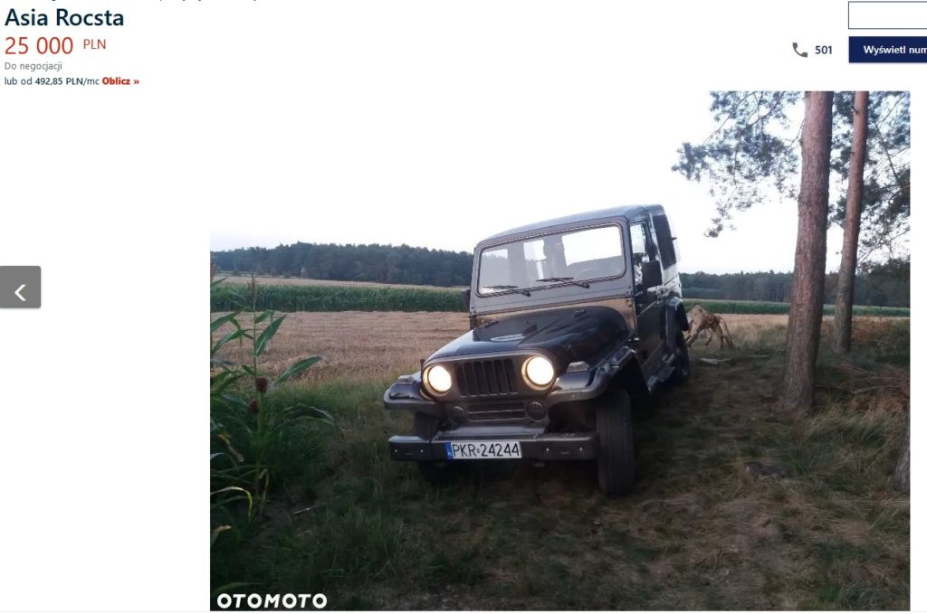 asia rocsta jeep na sprzedaż 