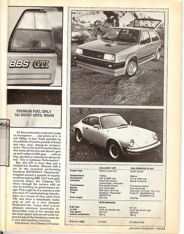 Volkswagen Golf GTI Mk2 Callaway 