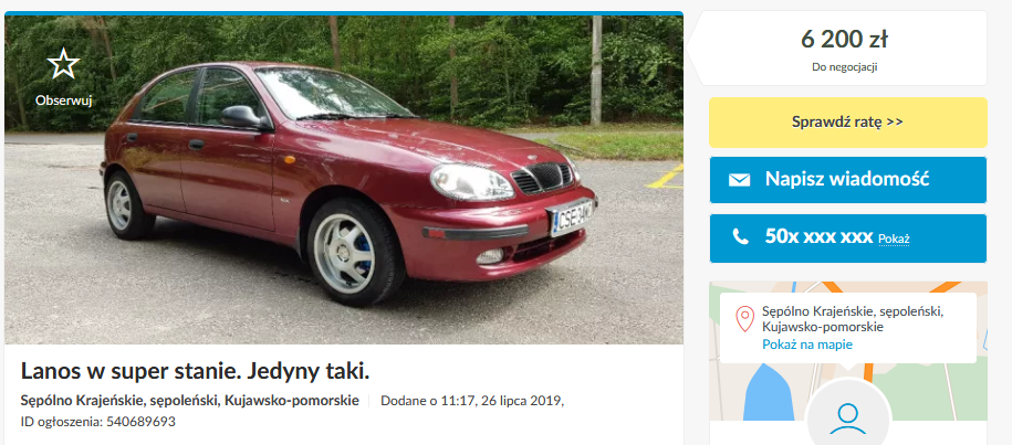 daewoo lanos na sprzedaż 