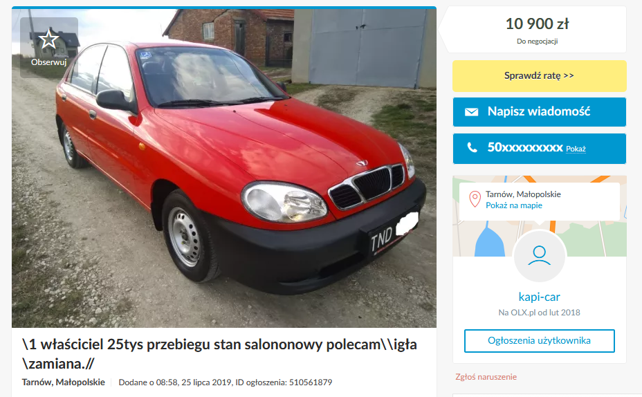 daewoo lanos na sprzedaż 