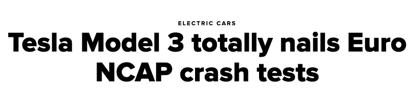 Tesla Model 3 Euro NCAP 