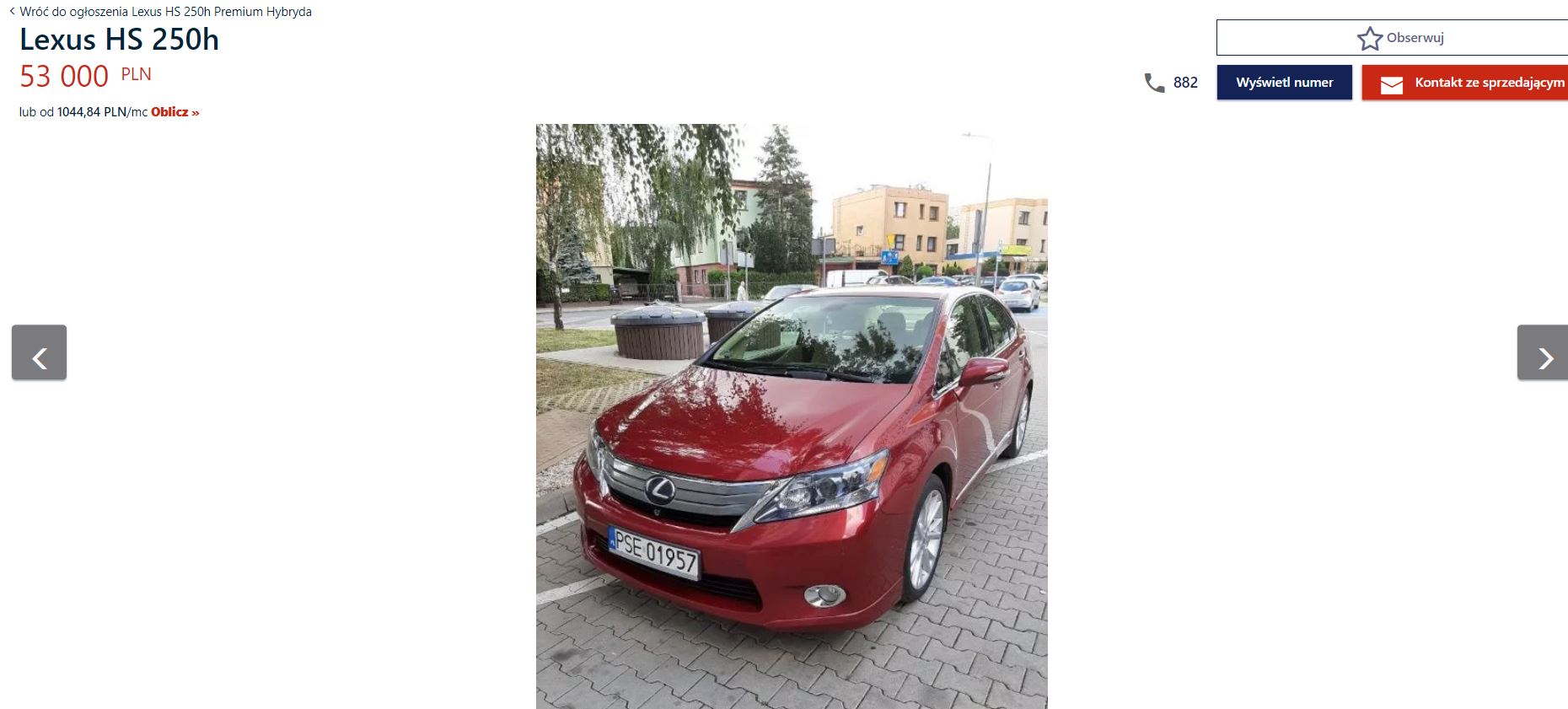 Lexus HS250h na sprzedaż 