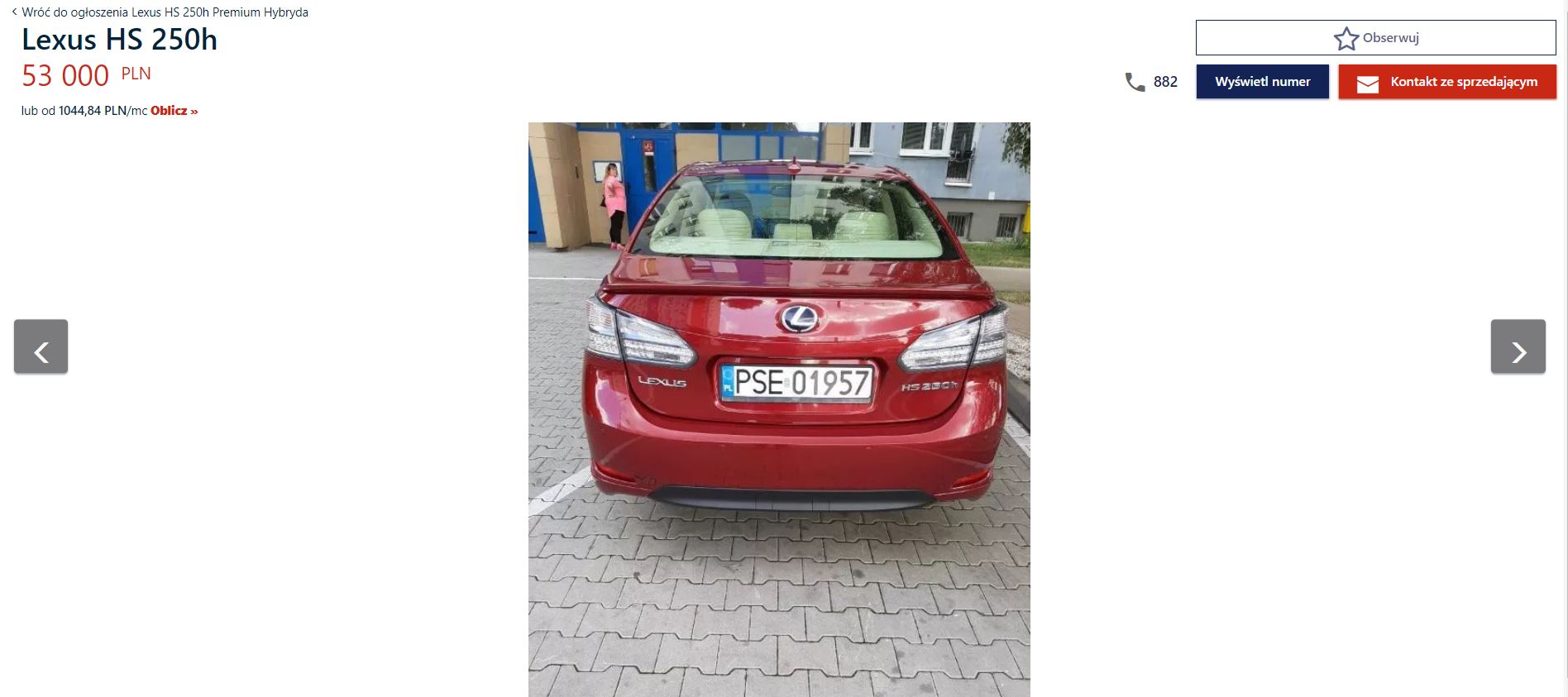 Lexus HS250h na sprzedaż 