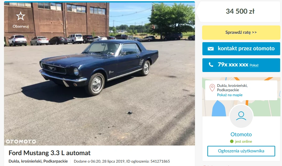 ford mustang na sprzedaż