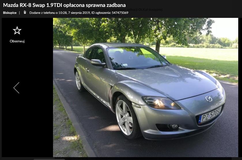 mazda rx-8 1.9 tdi 