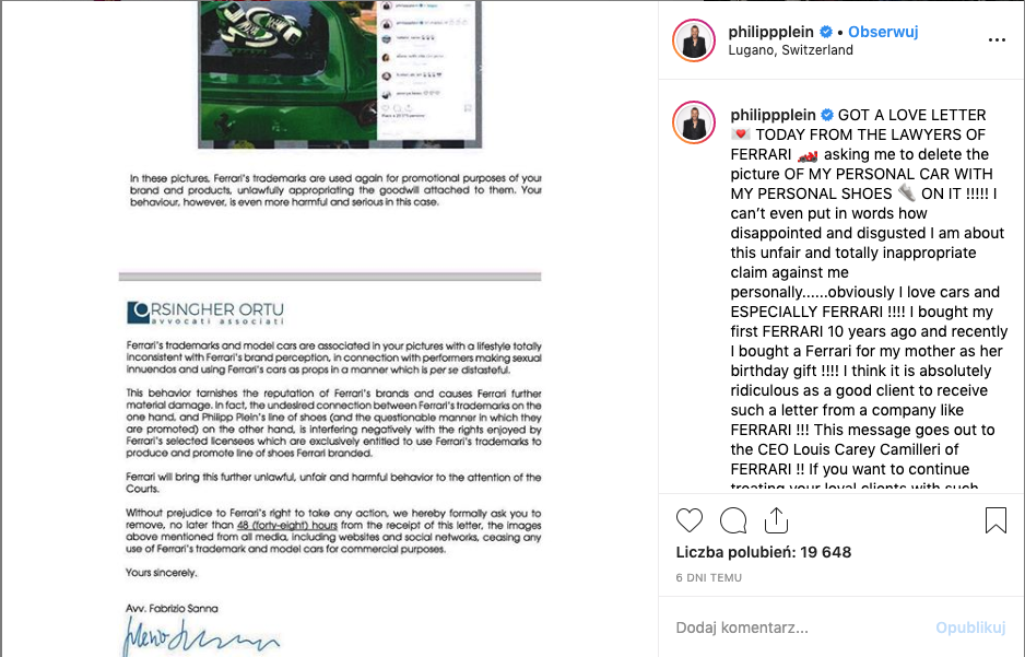 reklama ferrari 812 superfast instagram 