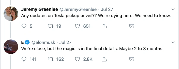 pickup tesla