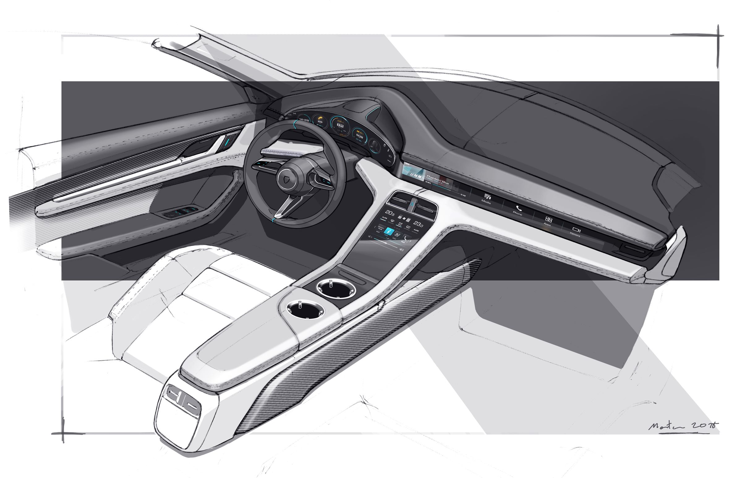 Porsche Taycan wnętrze 