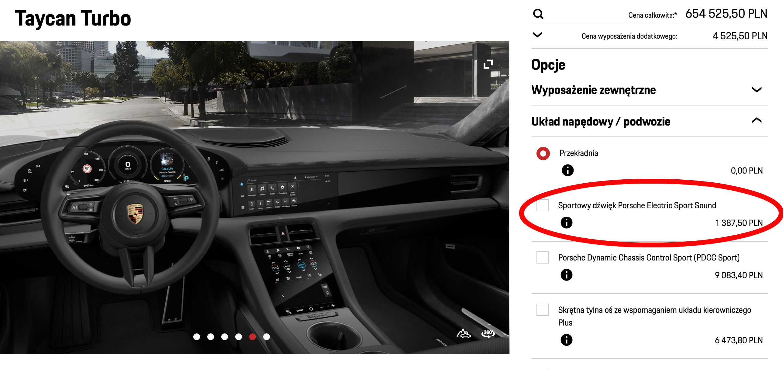 Porsche Taycan dźwięk 