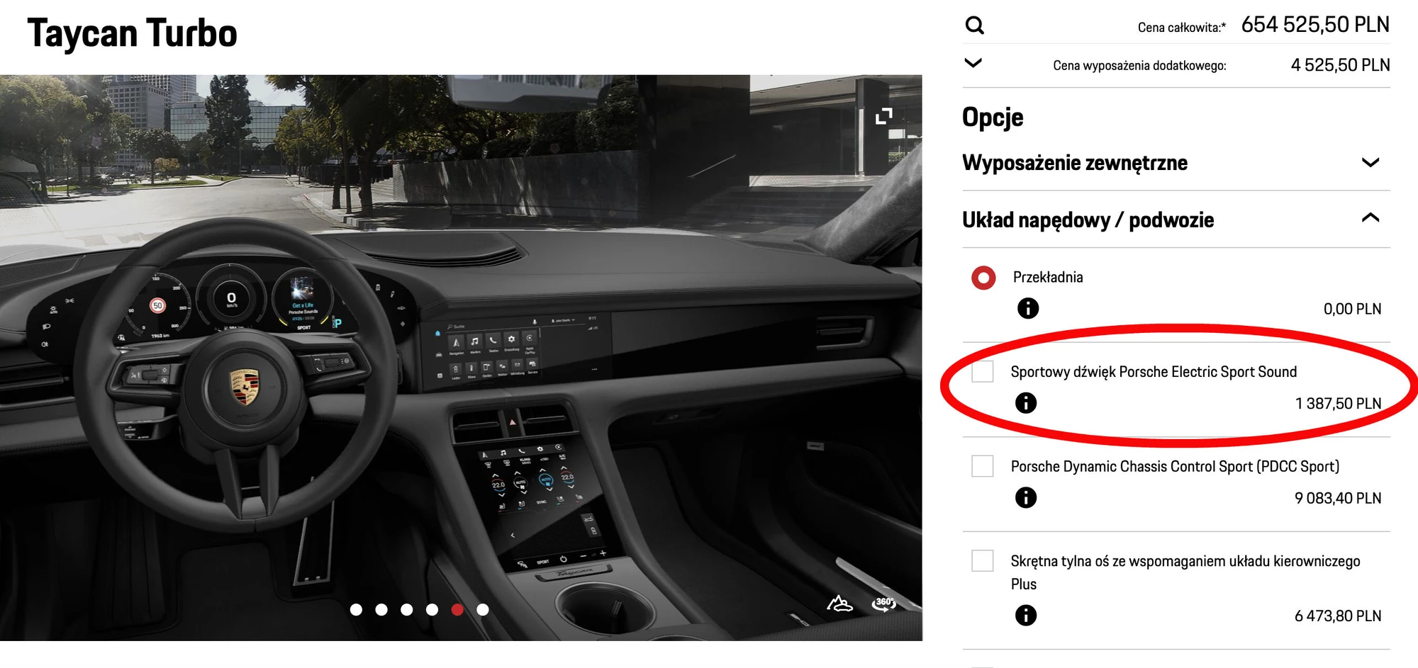 Porsche Taycan dźwięk 
