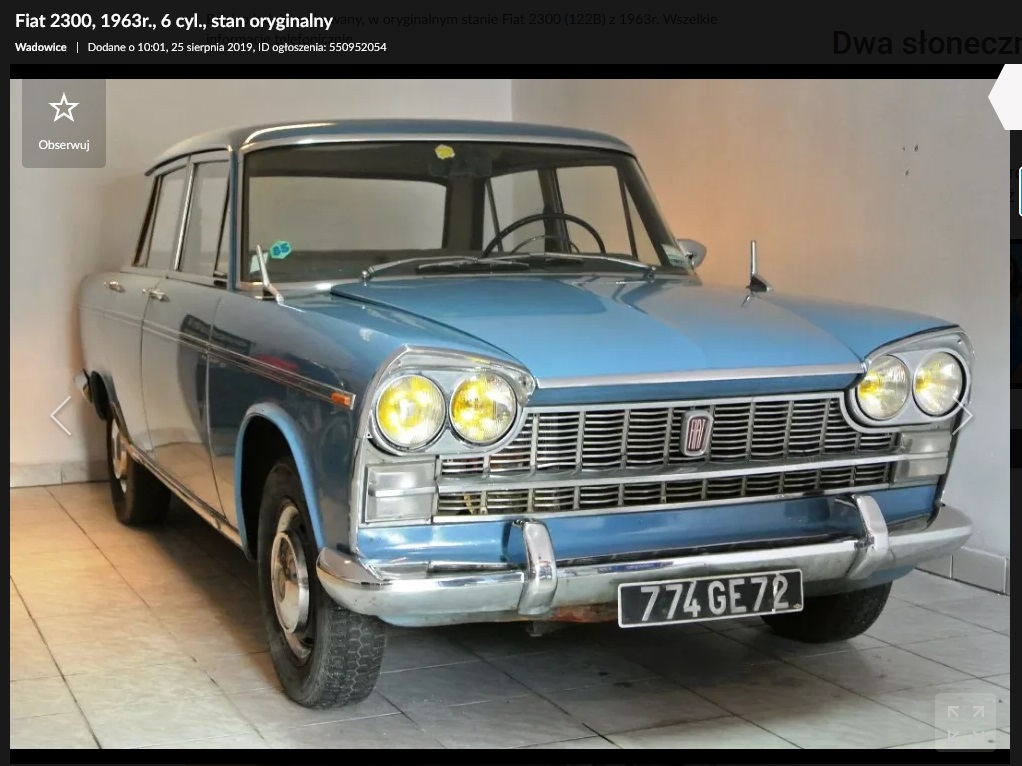 fiat 2300 na sprzedaż 