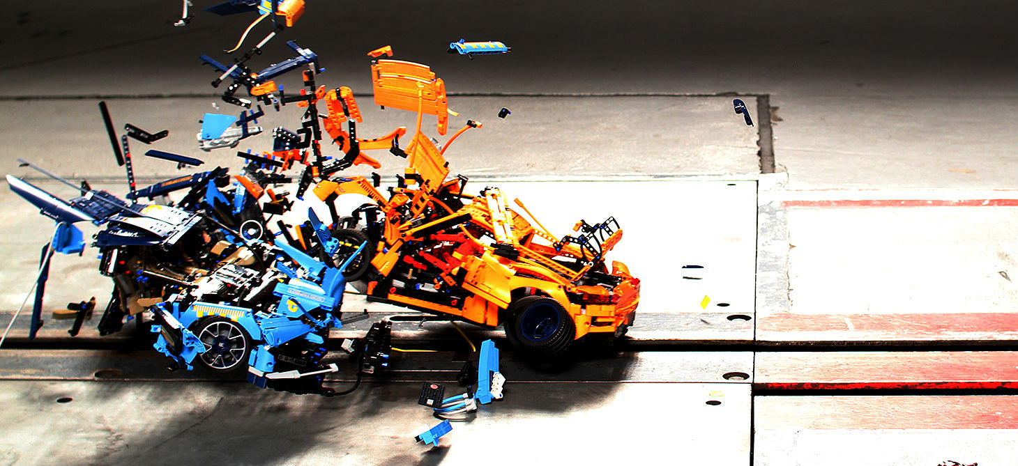 Crash test porsche Lego