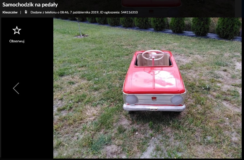 samochód na pedały 