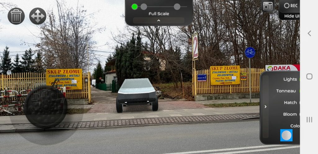 tesla aplikacja Cybertruck 