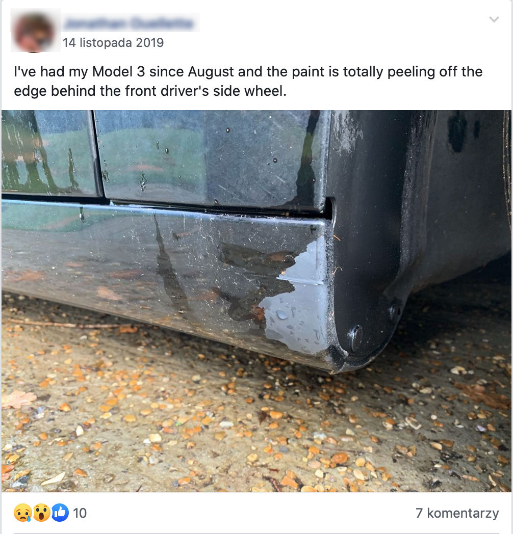 Tesla Model 3 lakier 