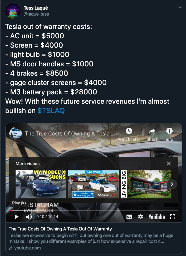 używana tesla koszty