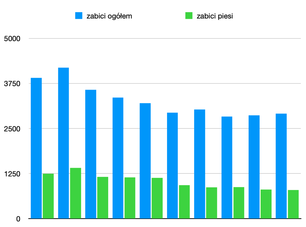 statystyki wypadków drogowych zabici 