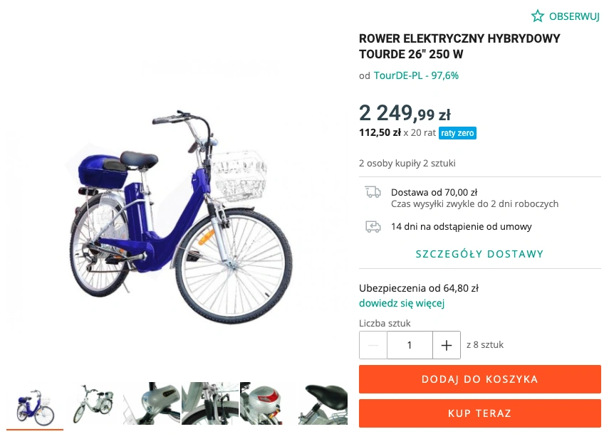 rower elektryczny allegro