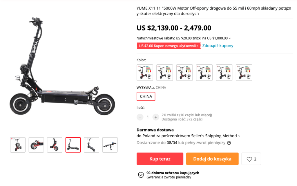 hulajnoga elektryczna 100 kmh 