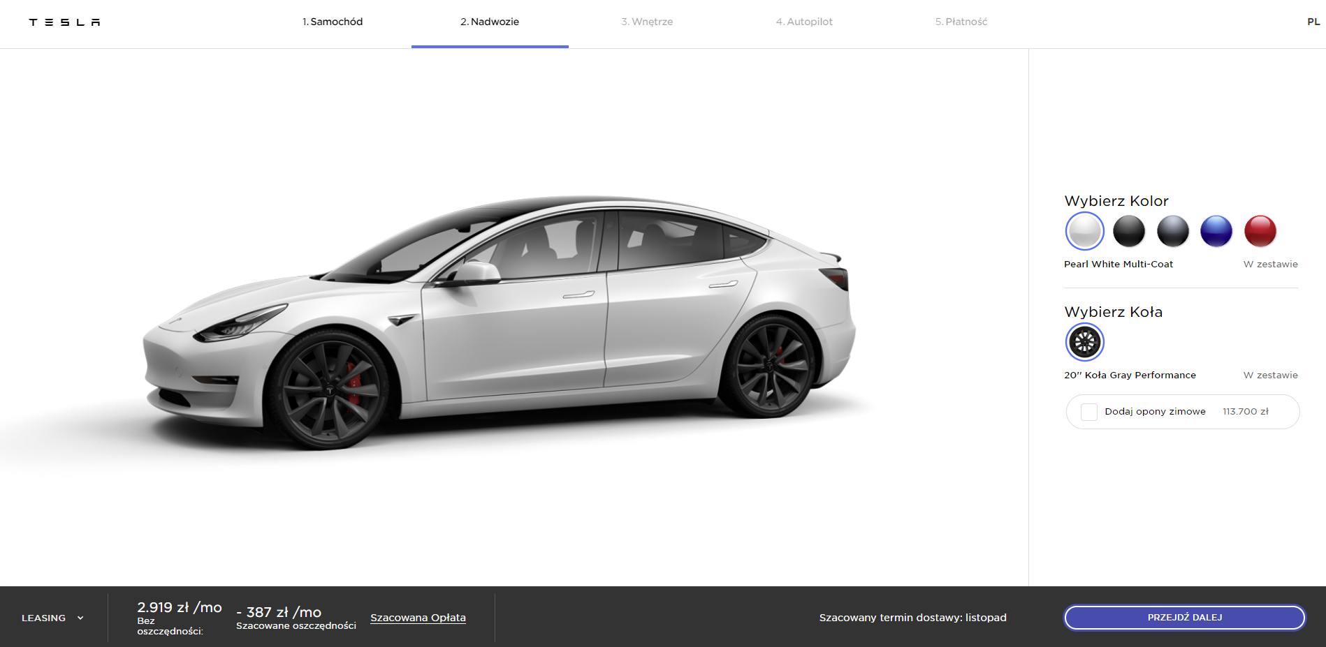 tesla model 3 cena w polsce 