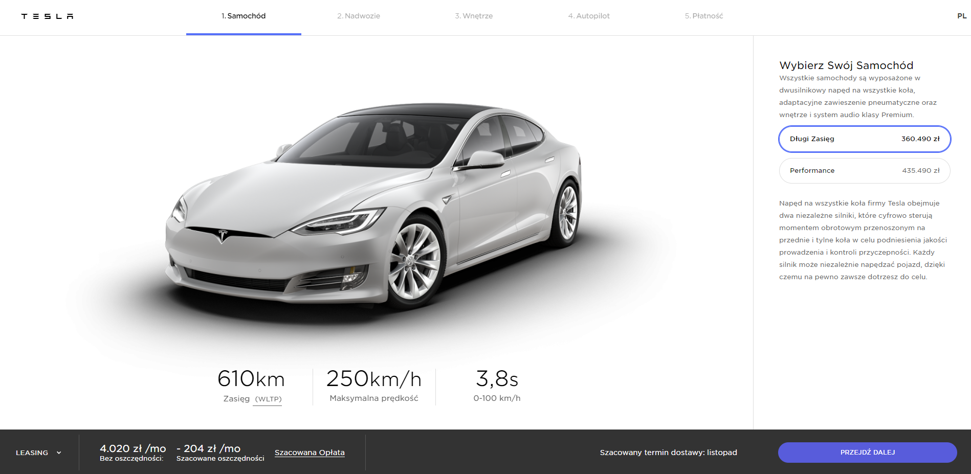 tesla model 3 cena w polsce 