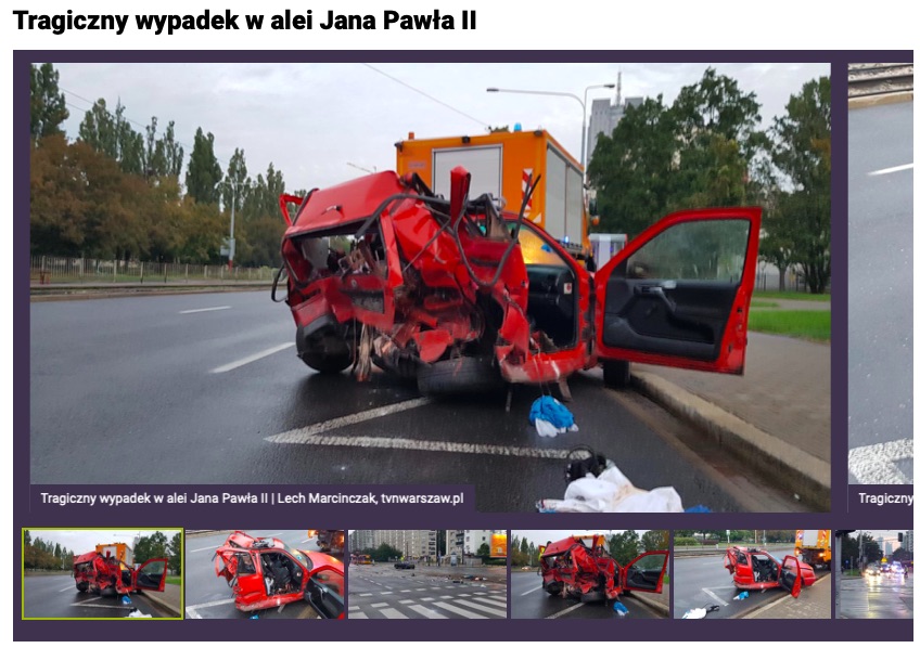 śmiertelny wypadek w warszawie
